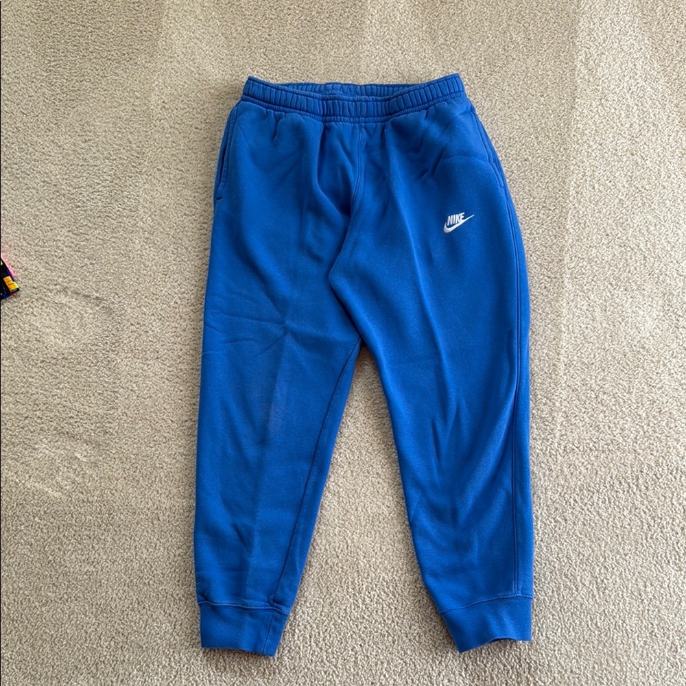 Men’s Large Nike Blue Joggers with Elastic Cuffs